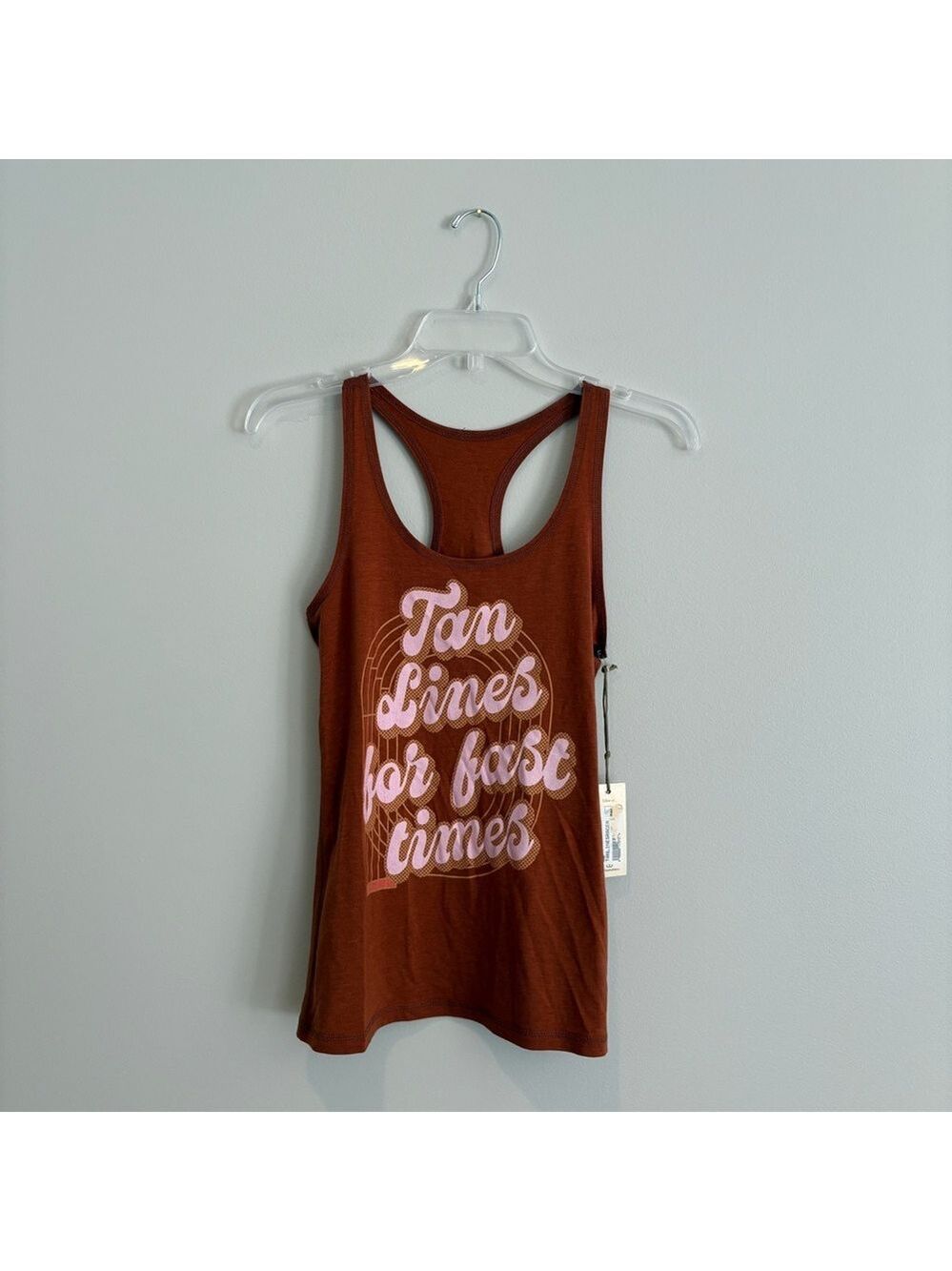 Raw Threads Athletic Running Brown Tank Top NWT Size S